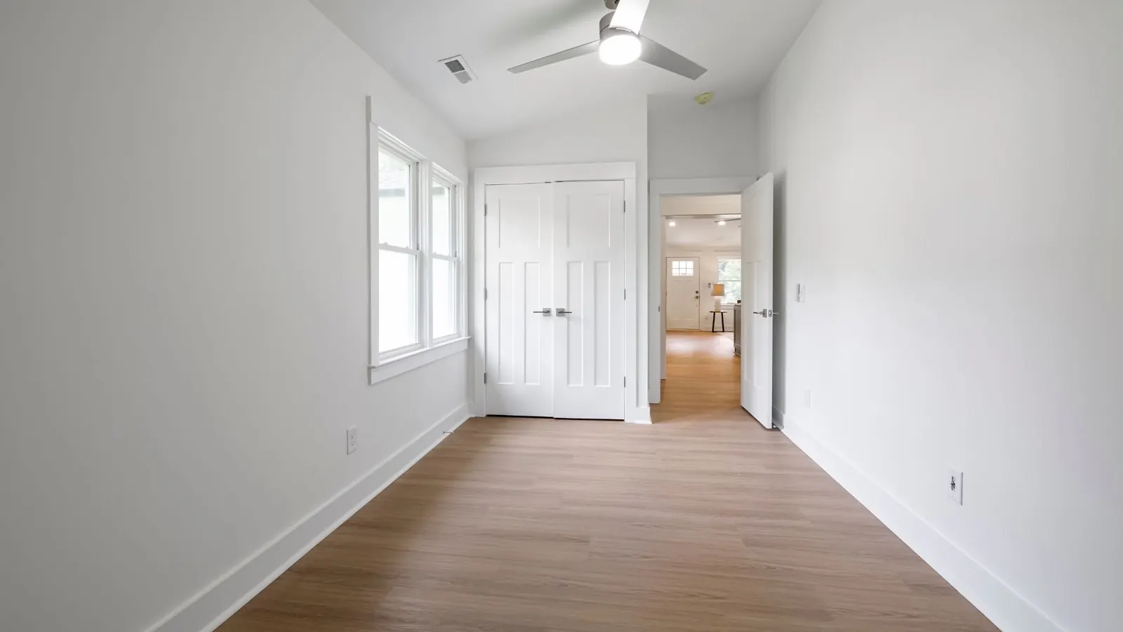 Empty white room prepared with move-in cleaning service