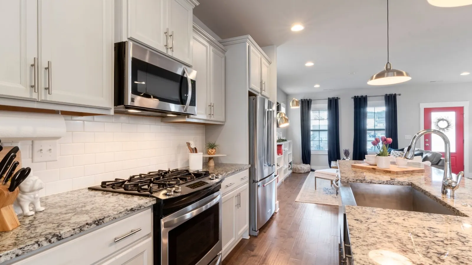 Modern kitchen cleaned with countertop and appliance detailing