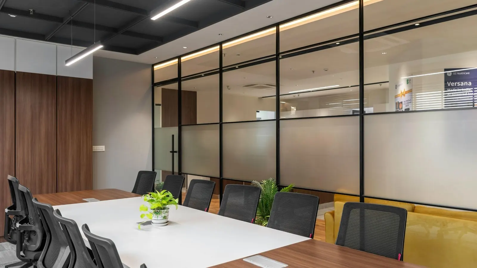 Commercial conference room cleaned and ready for business use